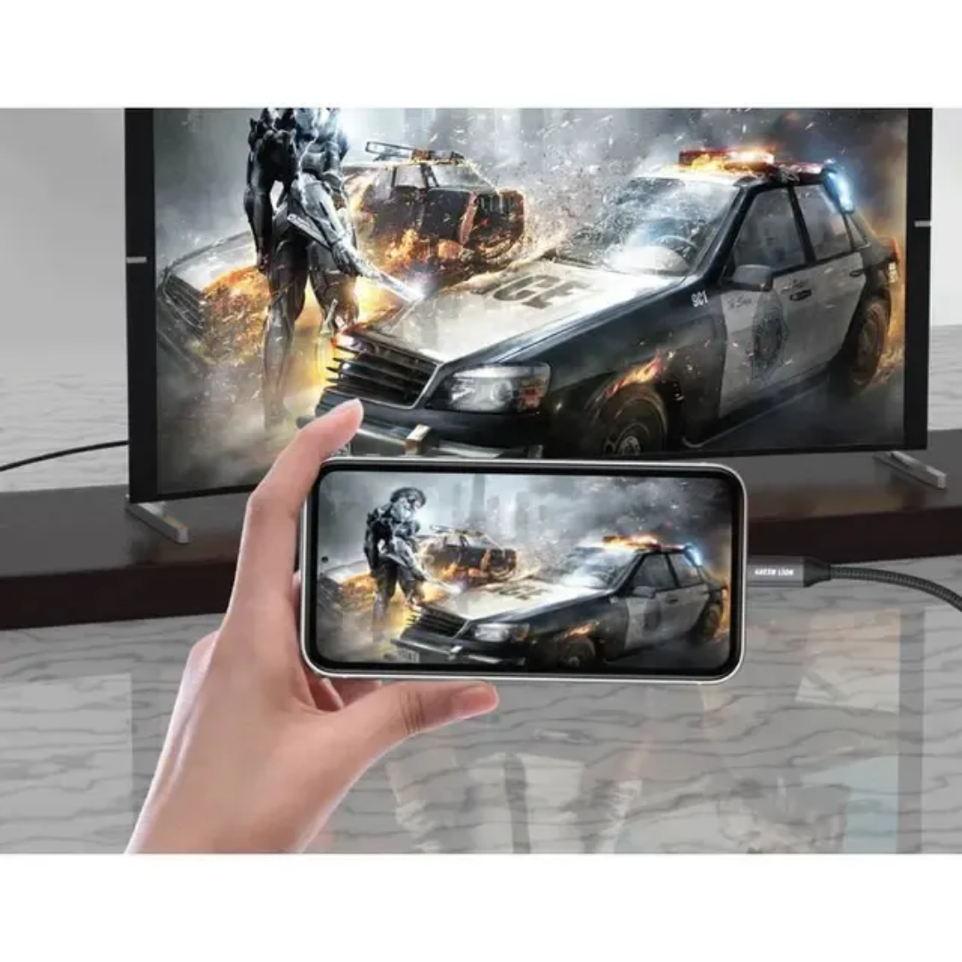 Green Lion 4K USB-C to HDMI Cable – 4K@30Hz, Braided, Black - Image 2