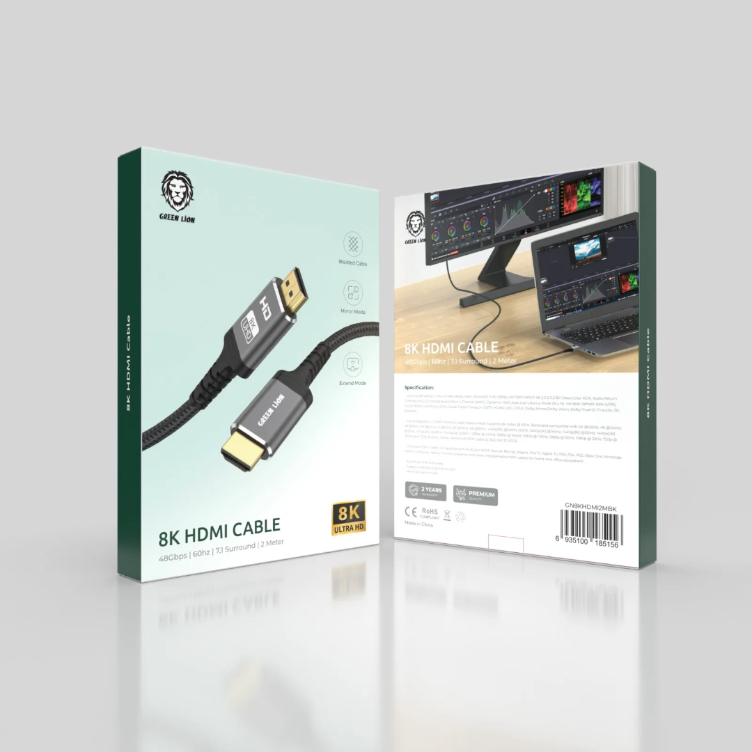 Green Lion 8K HDMI Cable 2 Meter - Black - Image 4