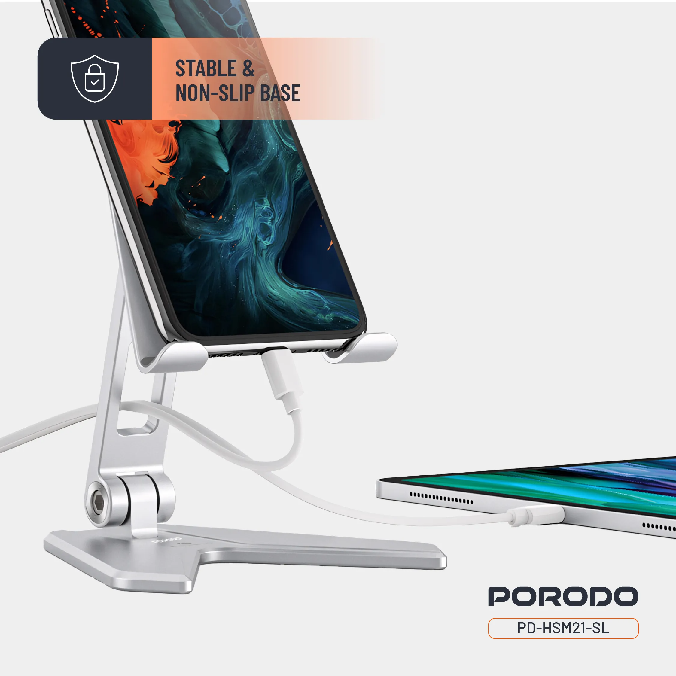 Porodo Aluminum Alloy Foldable Mobile Stand - Image 6