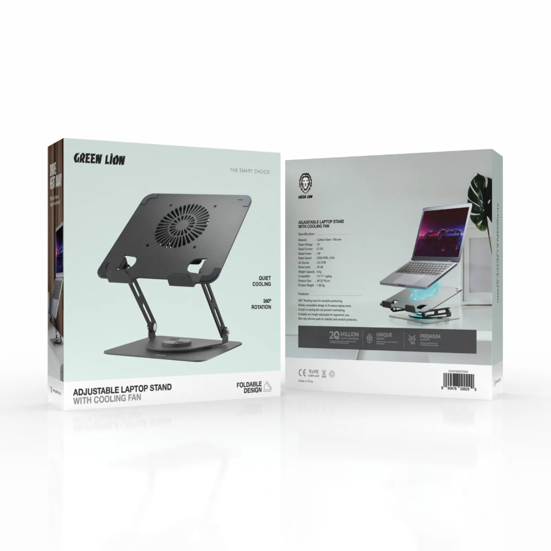 Laptop Stand with a Cooling Fan - Green Lion - Image 3