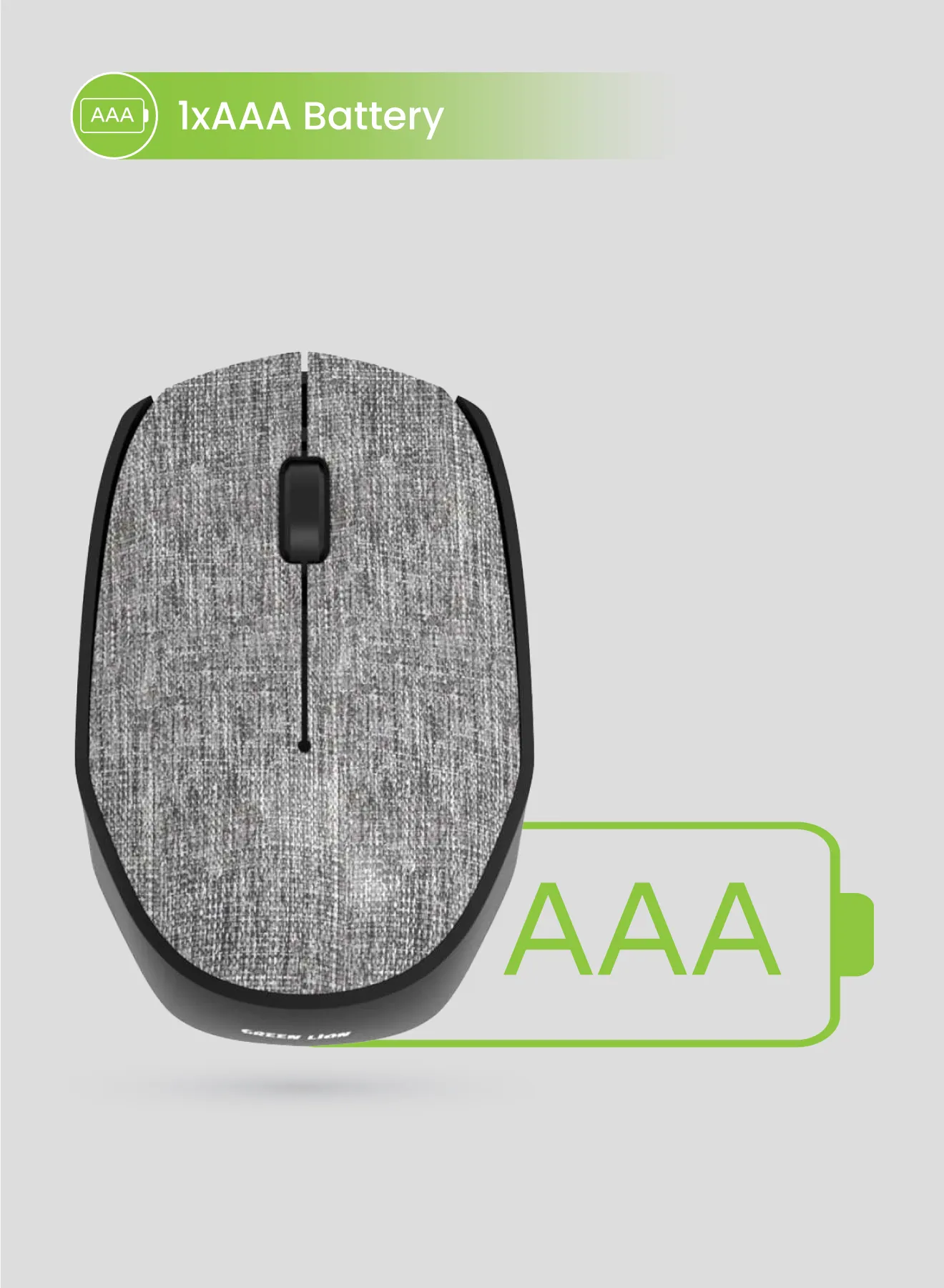 GREEN LION G100 WIRELESS MOUSE -GRAY - Image 3