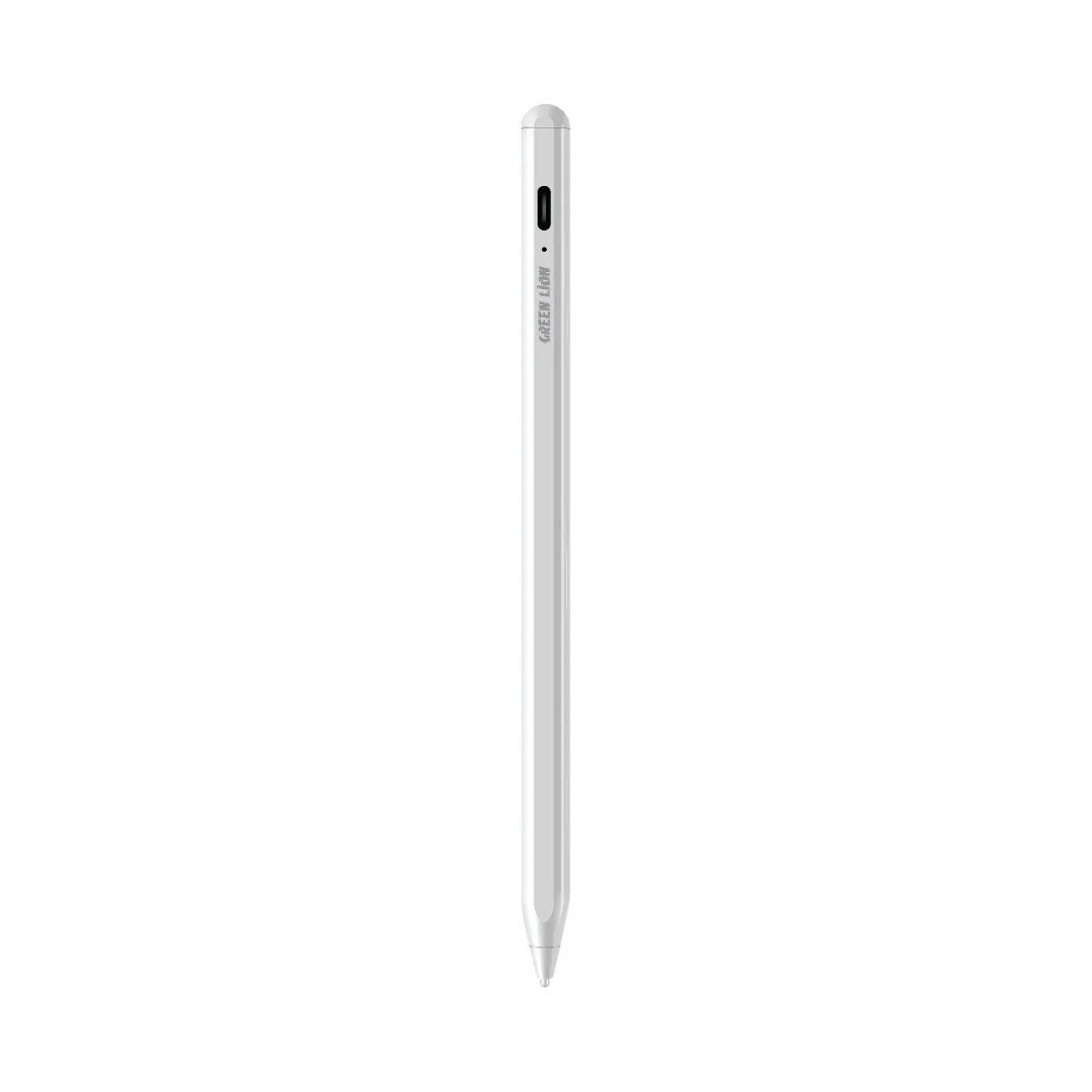 Green Lion 2‑in‑1 Pencil white dual‑function stylus with palm rejection, 1.5mm nib, Type‑C fast charging