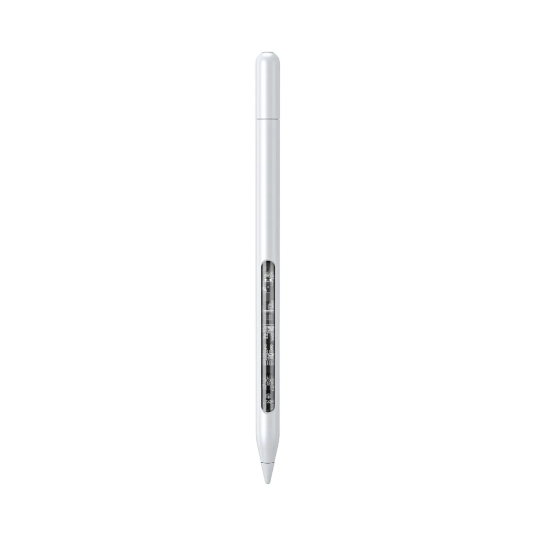 Green Lion Find My Stylus Pencil white for iPad (2018+), 1.5mm nib, Bluetooth 5.1, 7–8 hours use, Type‑C fast charging, auto power off, no delay/offset