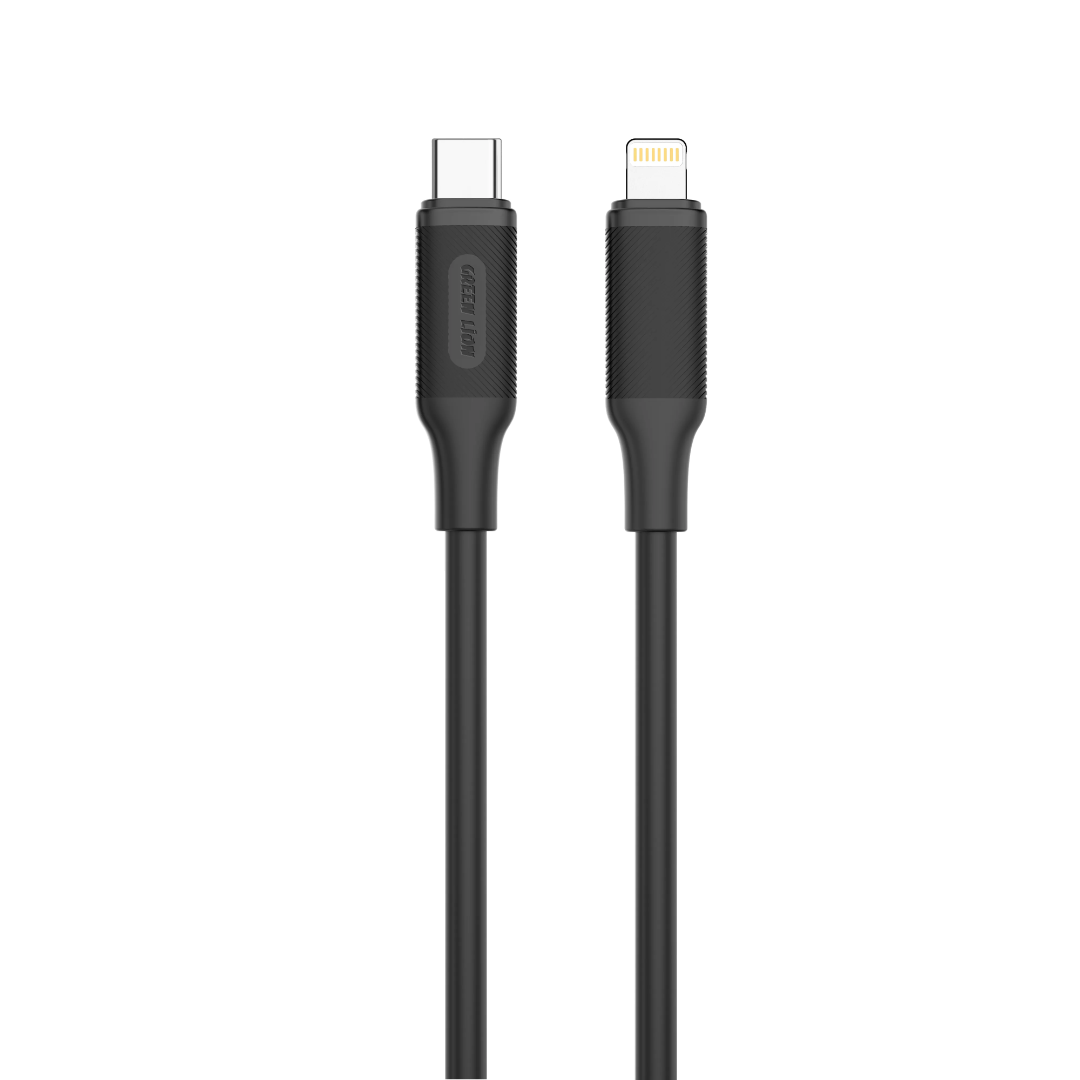 Green Lion USB-C to Lightning PVC cable, 1m, PD 27W, white (product view)