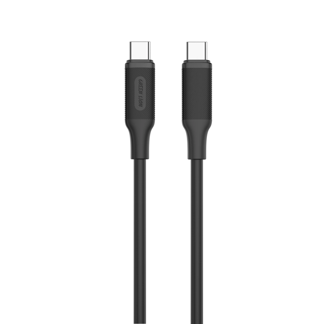 Green Lion USB-C to USB-C PVC cable, 1m, 60W PD, black (product view)