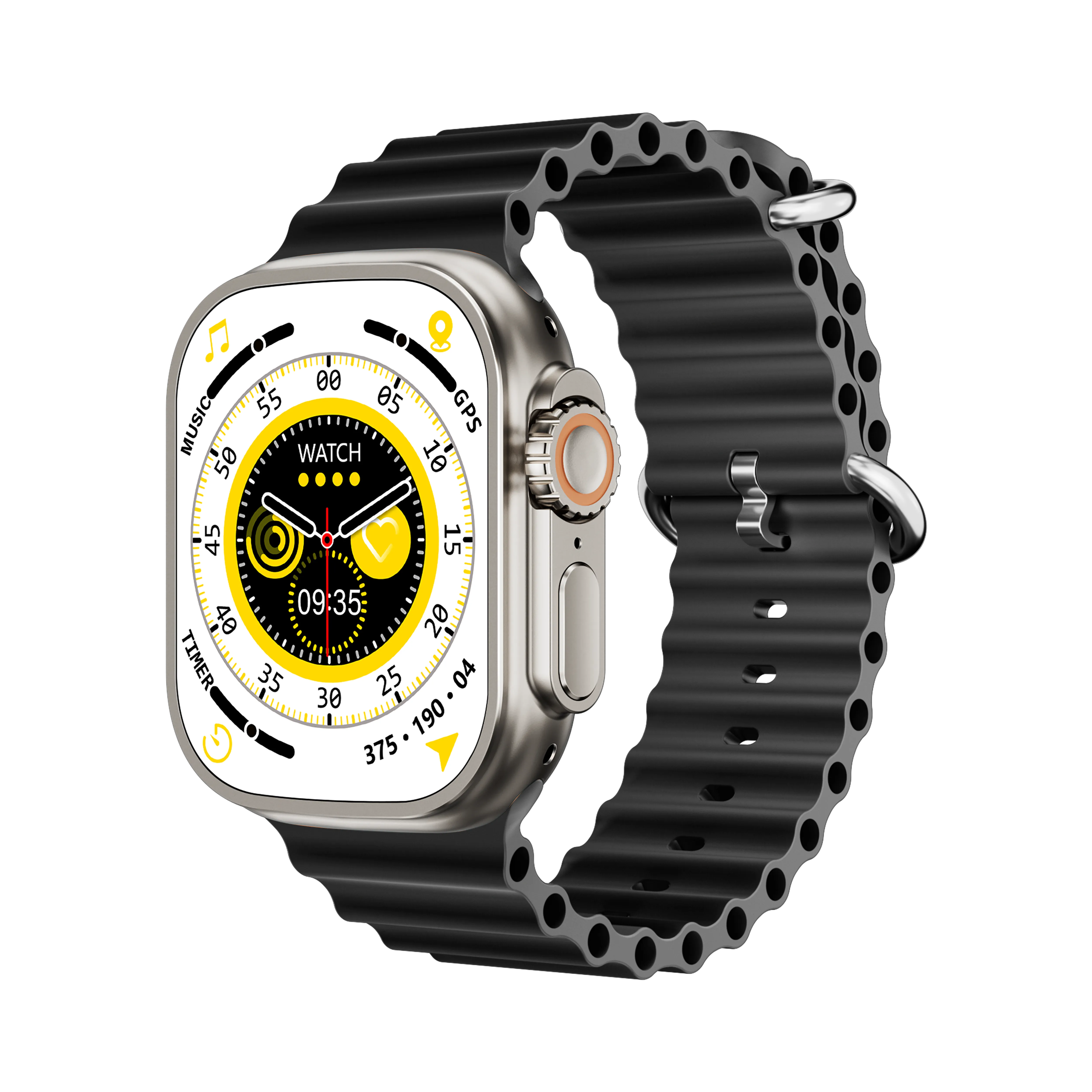 Porodo Smart Watch Ultra Ultimo with Alpine band and Ocean band (product view)