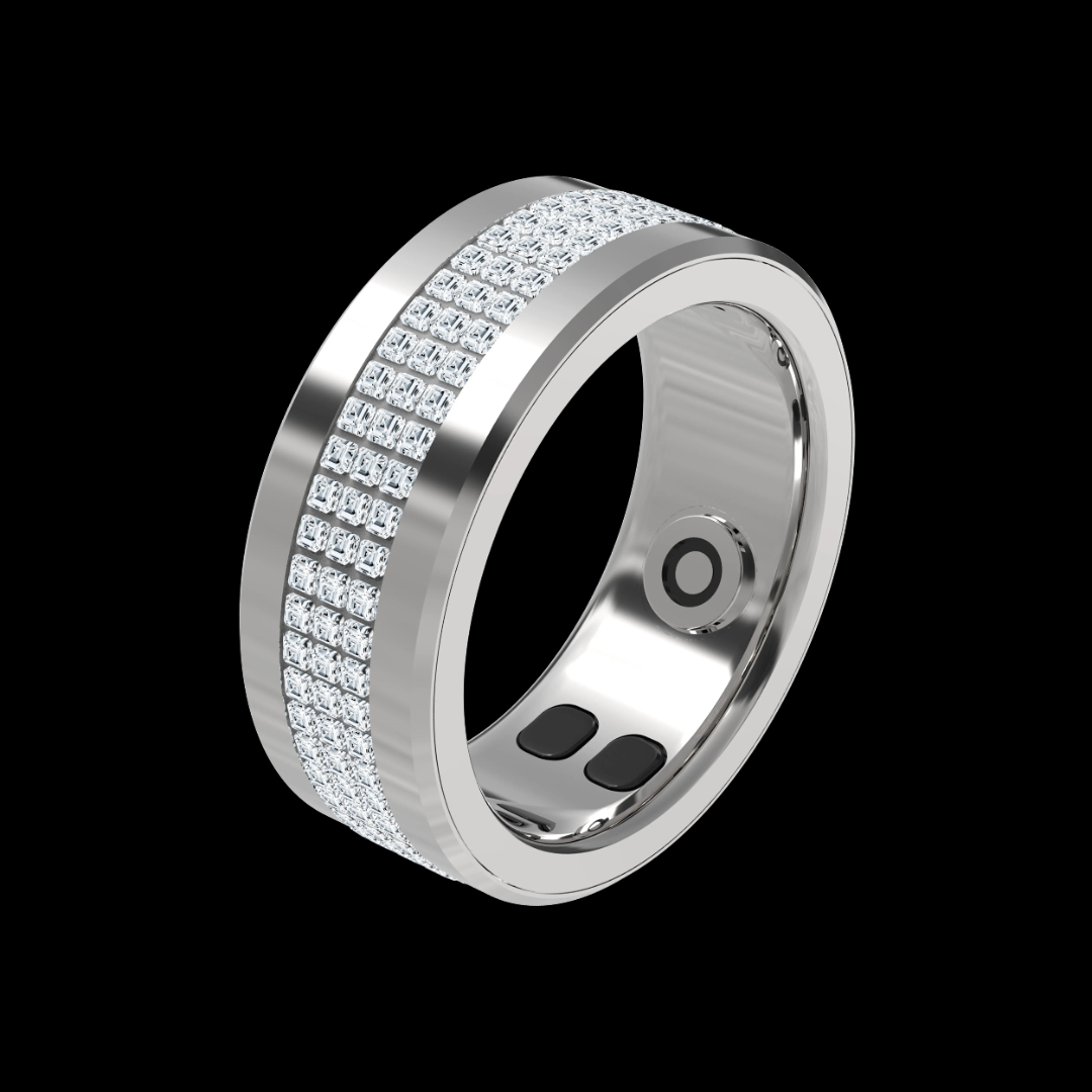 Porodo smart wearable lady ring, silver, elegant health tracker (product view)