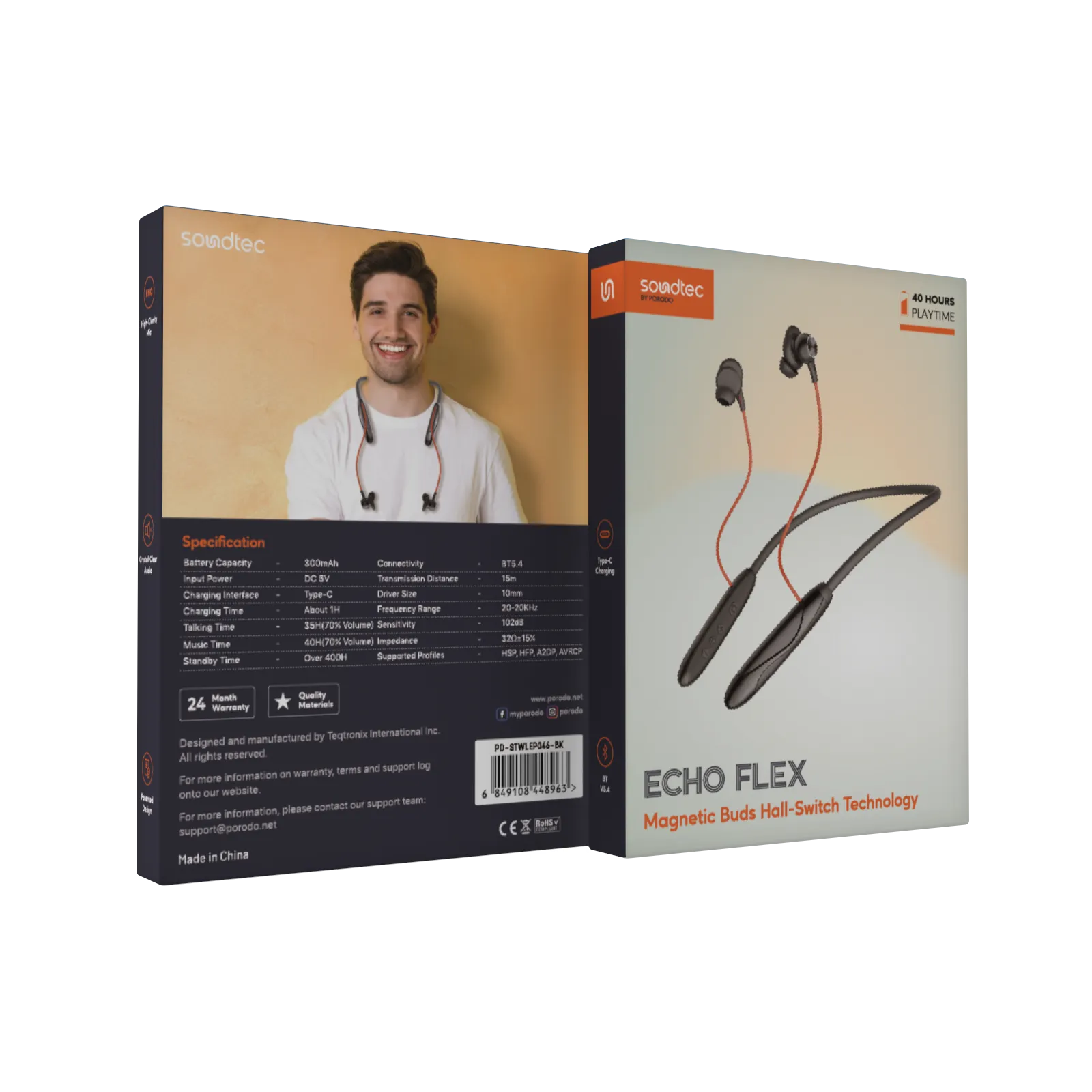 Porodo Soundtec Echo Flex earbuds specifications (image 2)