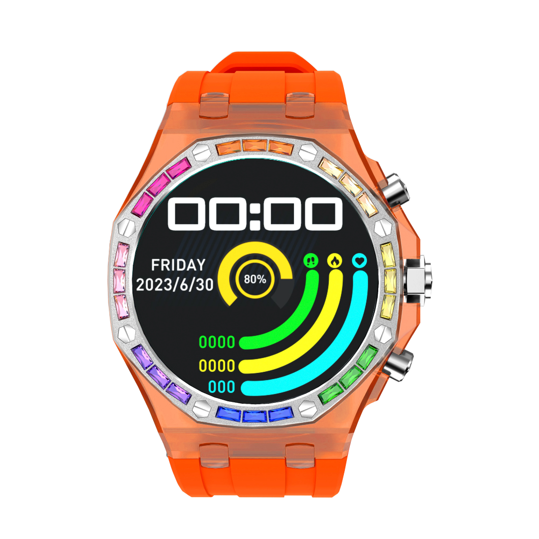 Porodo Transparent Cristallo AP smart watch with AMOLED display and Bluetooth calling (product view)