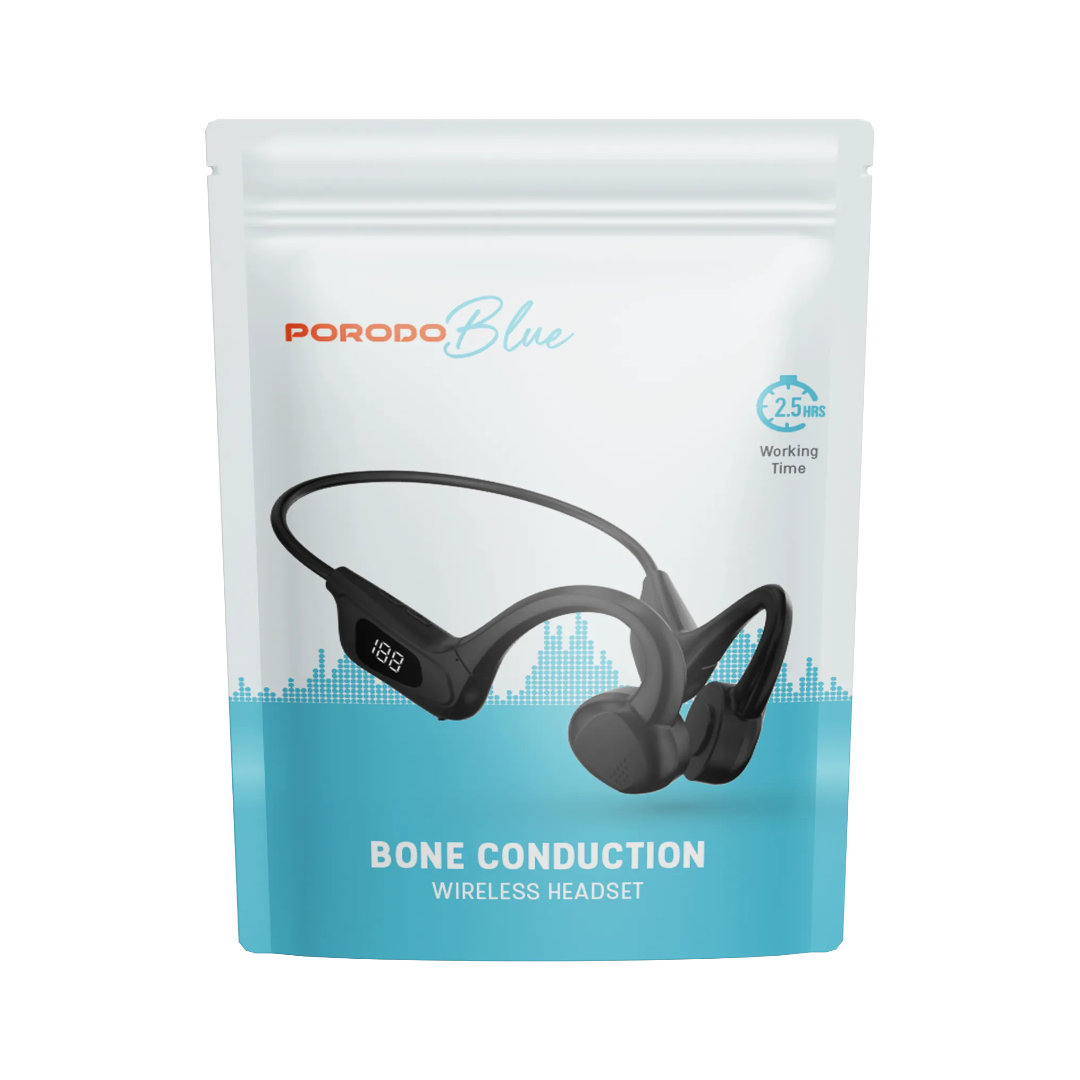 Porodo Blue Bone Conduction Headset – Bluetooth 5.1, USB‑C, Open‑Ear - Image 3