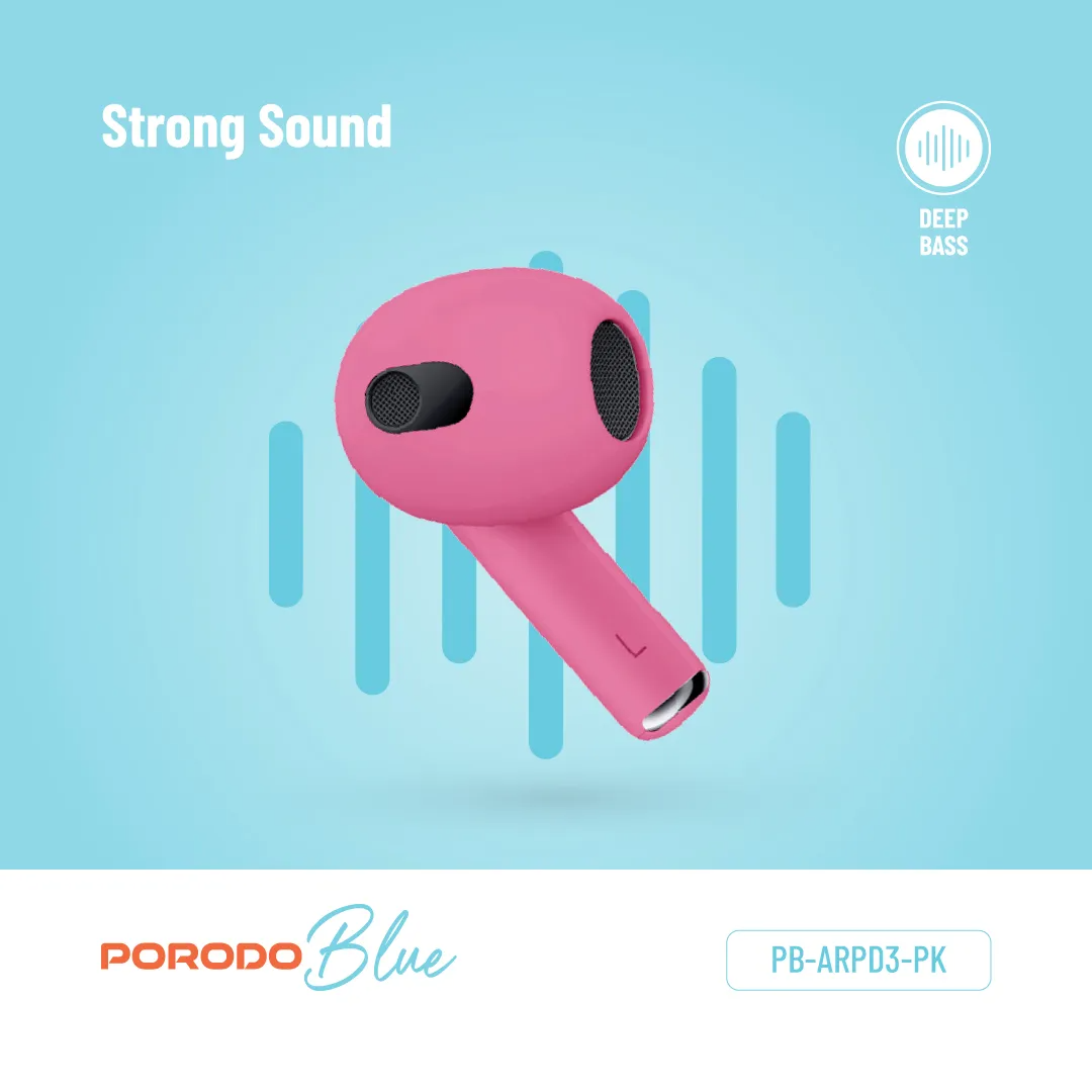 Porodo Blue Deep Bass Wireless Earbuds 3 -20H Playtime - Image 5