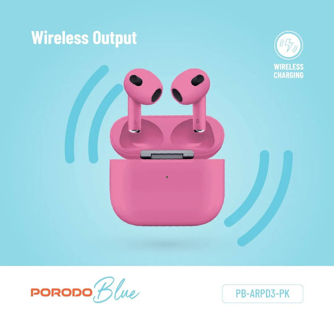 Porodo Blue Deep Bass Wireless Earbuds 3 -20H Playtime - Image 8