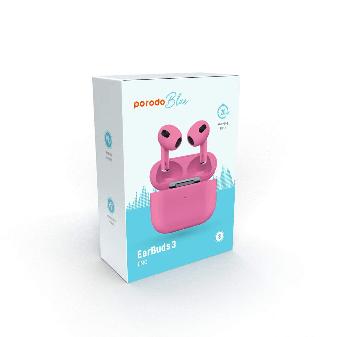 Porodo Blue Deep Bass Wireless Earbuds 3 -20H Playtime - Image 14