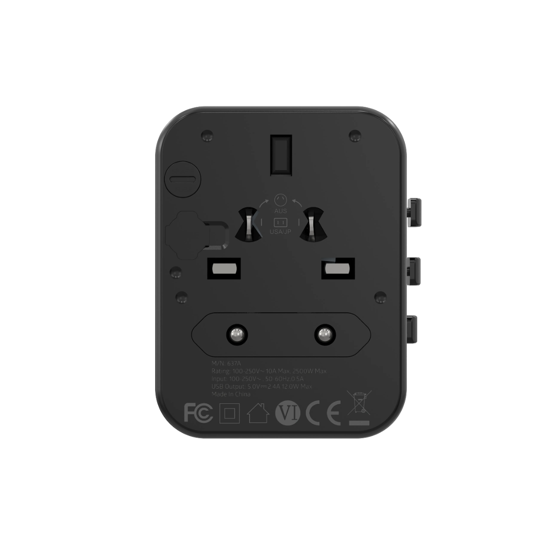 Porodo Dual USB‑A Universal Travel Adapter 2.4A 150+ Countries - Image 6
