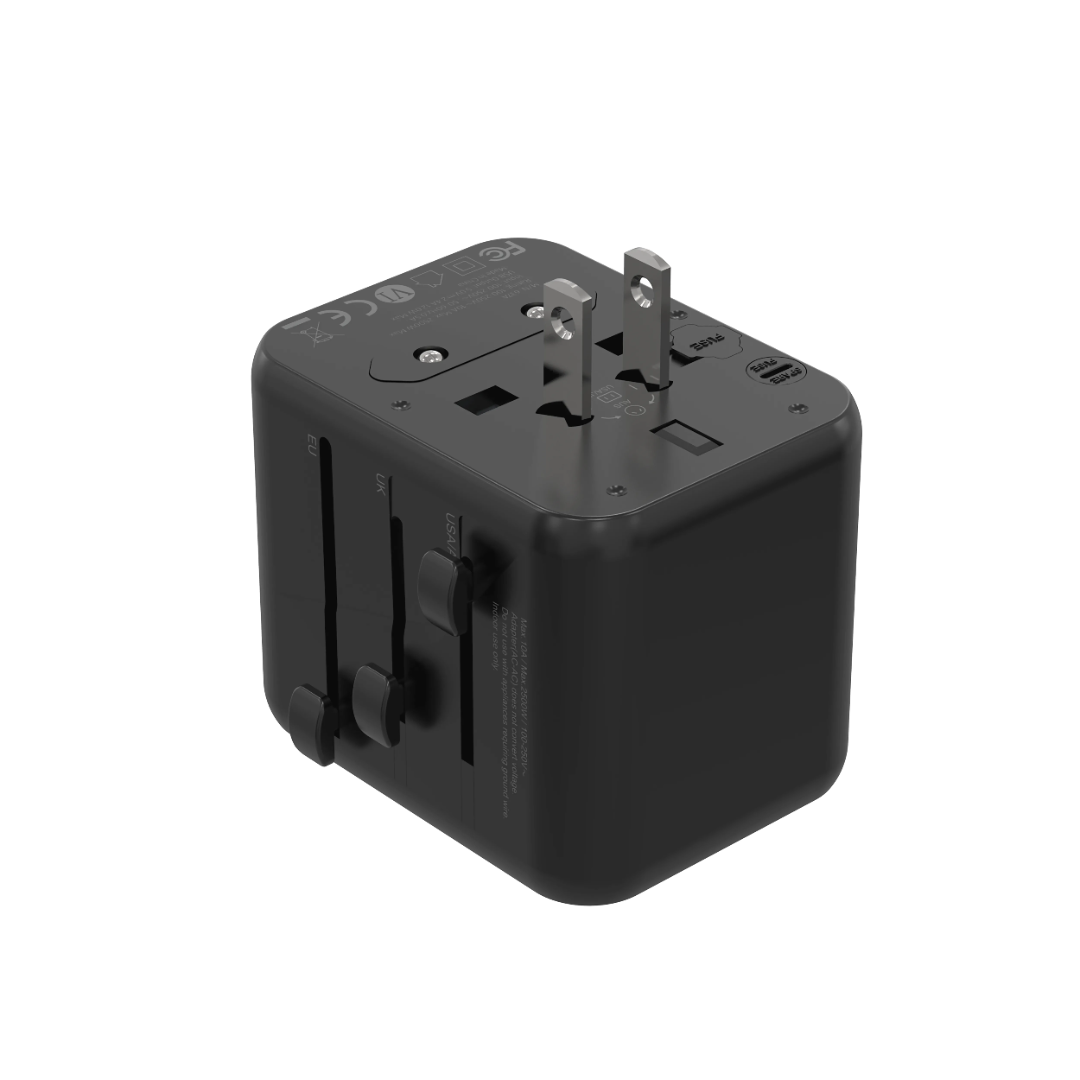 Porodo Dual USB‑A Universal Travel Adapter 2.4A 150+ Countries - Image 2