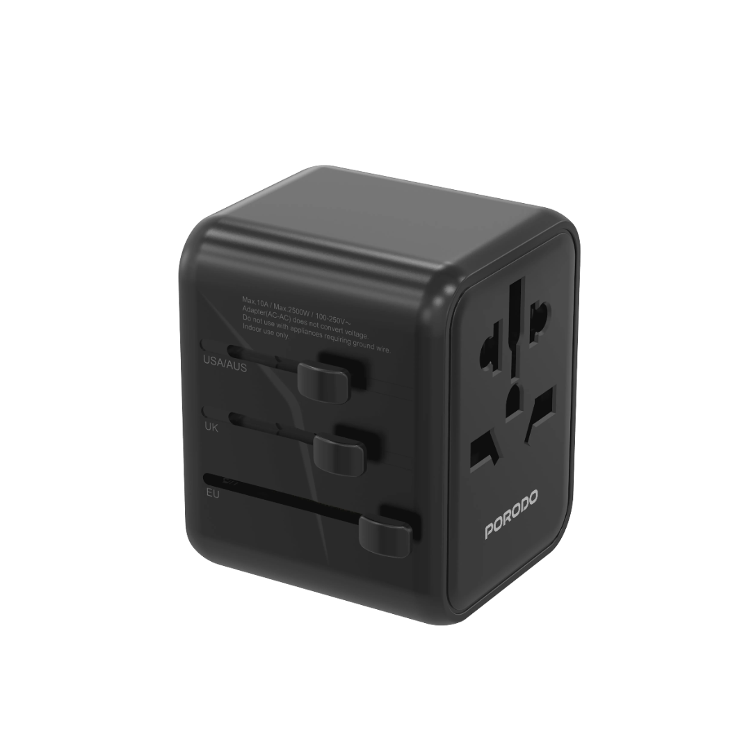 Porodo Dual USB‑A Universal Travel Adapter 2.4A 150+ Countries - Image 9