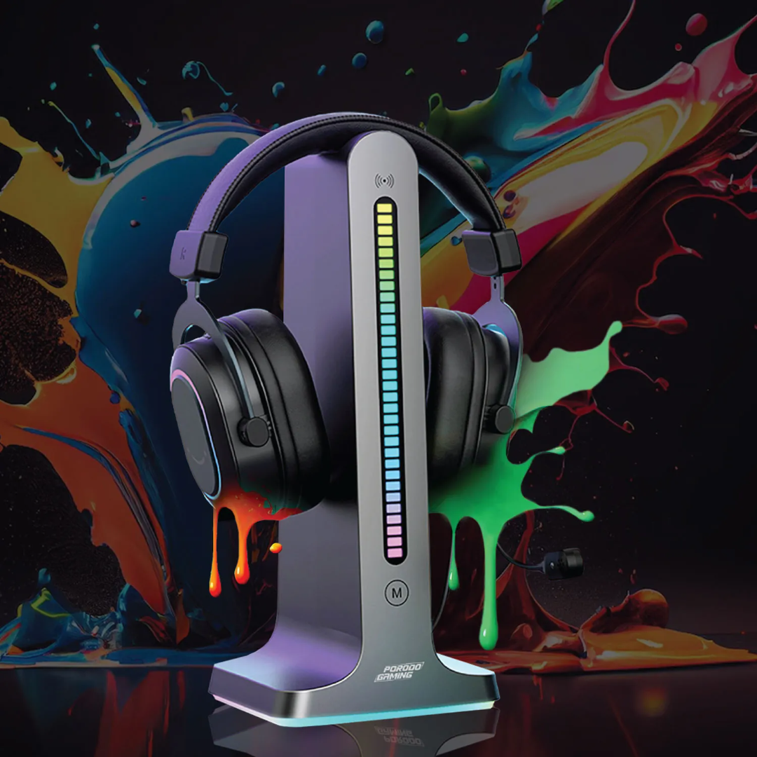 Porodo Gaming RGB Headphone Stand (Black) - Image 2