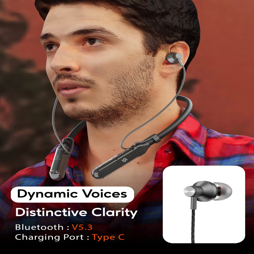 Porodo Soundtec SV Pro Neckband Earphone – BT 5.3, ENC, 30H Playtime (250mAh) - Image 2
