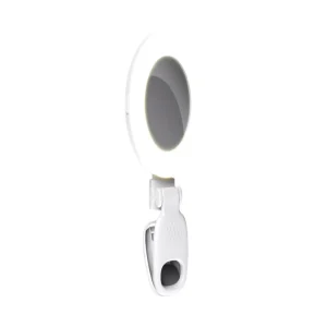 Porodo clip-on mirror fill light white USB-C rechargeable with adjustable light modes
