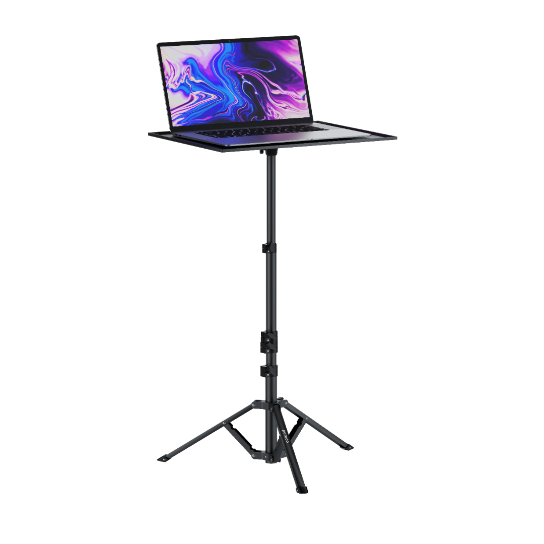 Porodo multi-function aluminum stand for laptop and projector with side mouse tray