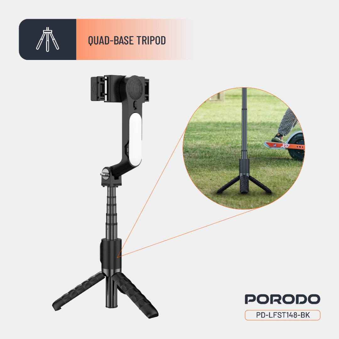 Porodo QuadBase Gimbal Stabilizer (Black) - Image 3
