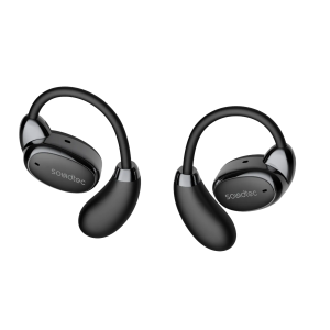 Porodo Soundtec AeroTune open‑ear wearable earbuds in black