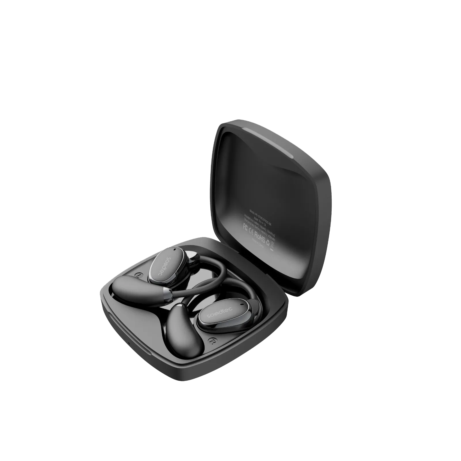 Porodo Soundtec Open‑Ear Wearable Earbuds (Black) - Image 4