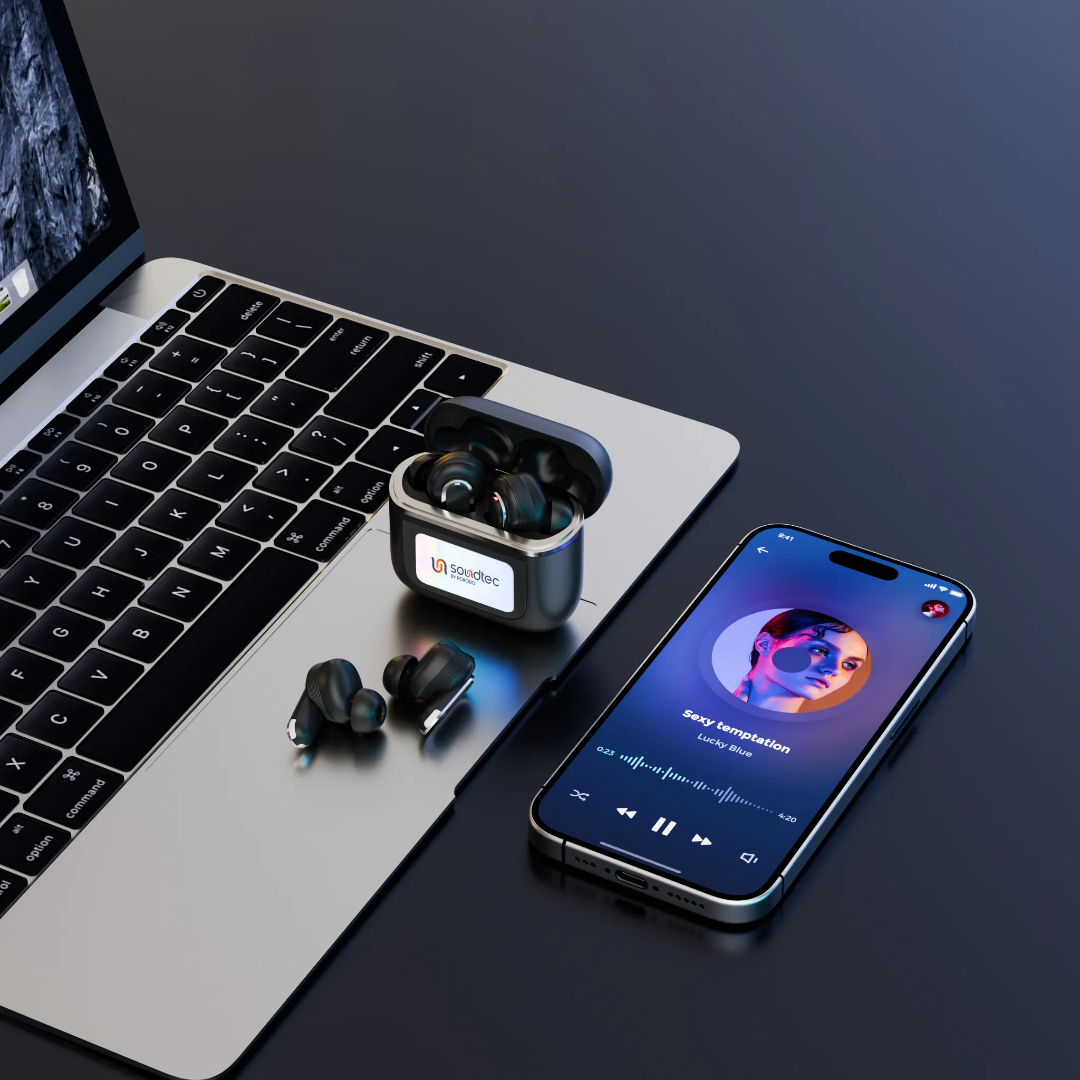 Porodo Soundtec ANC TWS Earbuds (Touch Screen) 6H Playtime - Image 3