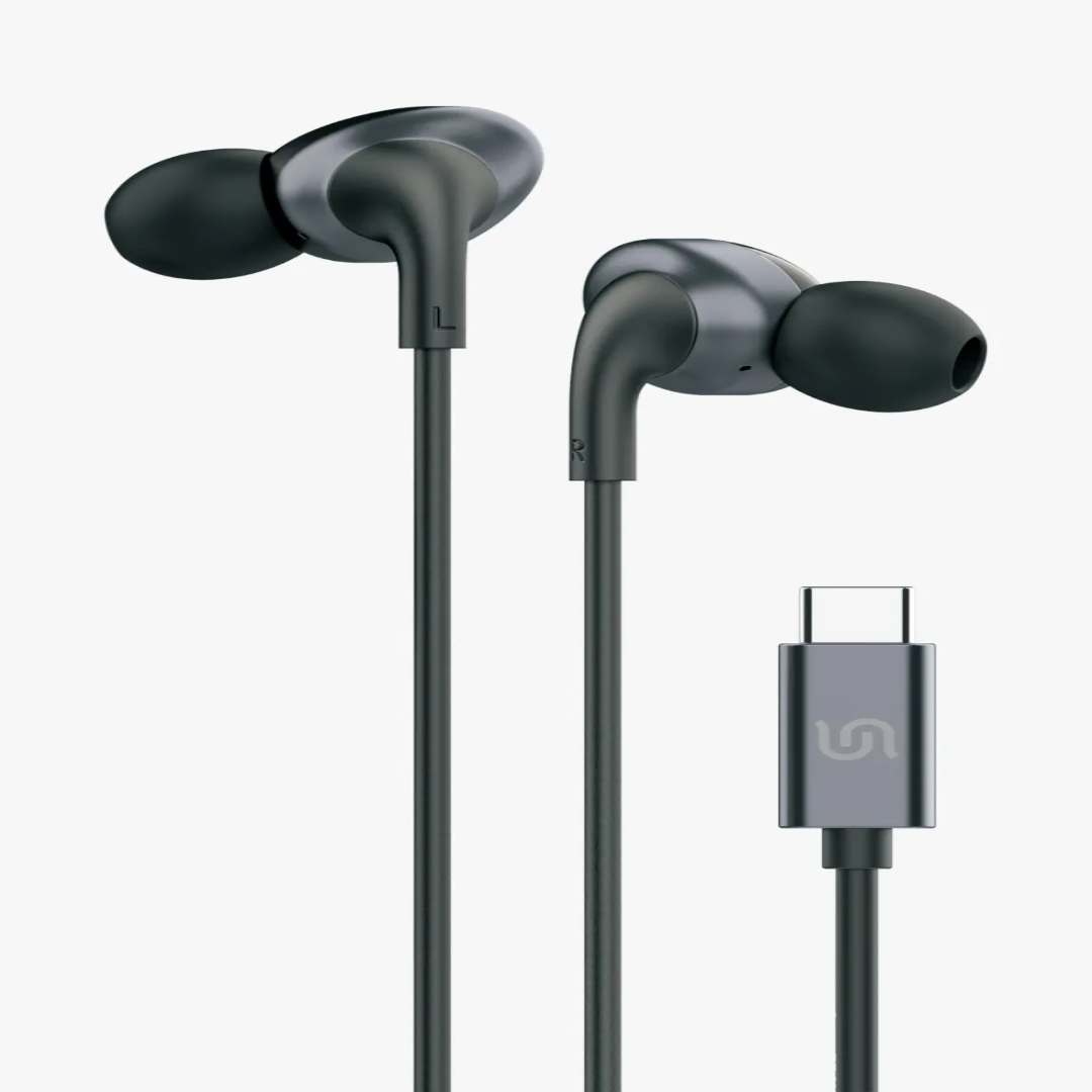 Porodo Soundtec Stereo Earphones – Type‑C,1.2m, Mic (Black) - Image 3