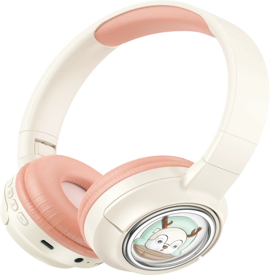 Soundtec Moose wireless kids headphone in blue with LED lights