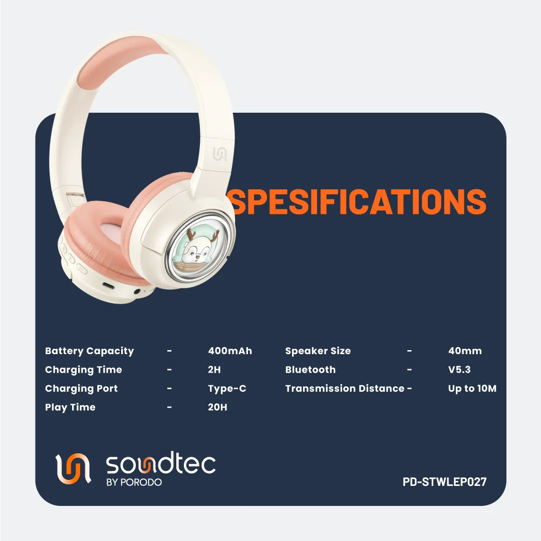 Soundtec Moose Wireless Kids Headphone (Safe Sound) - Image 9