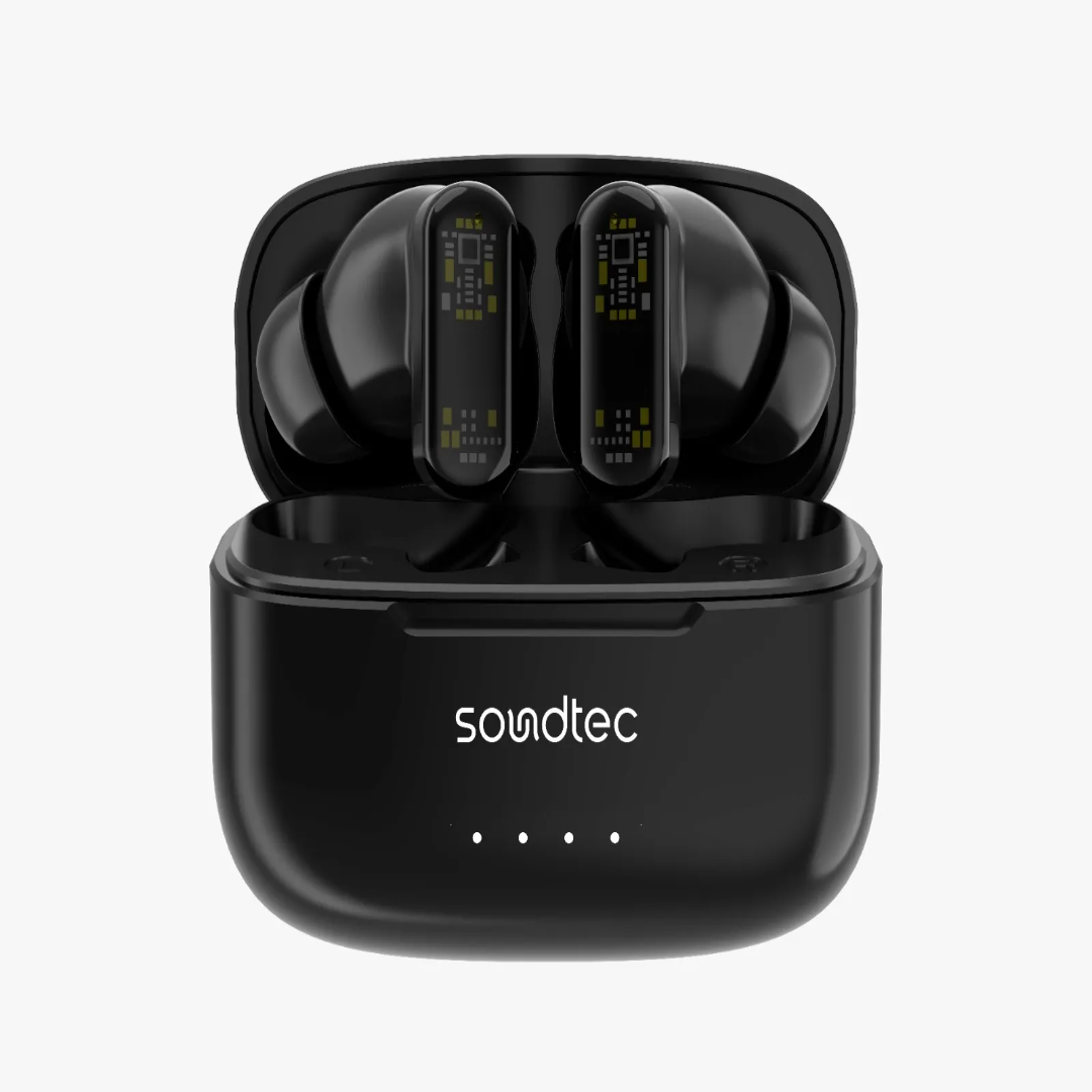 Porodo Soundtec ANC and ENC true wireless transparent earbuds with touch controls and 25dB noise reduction