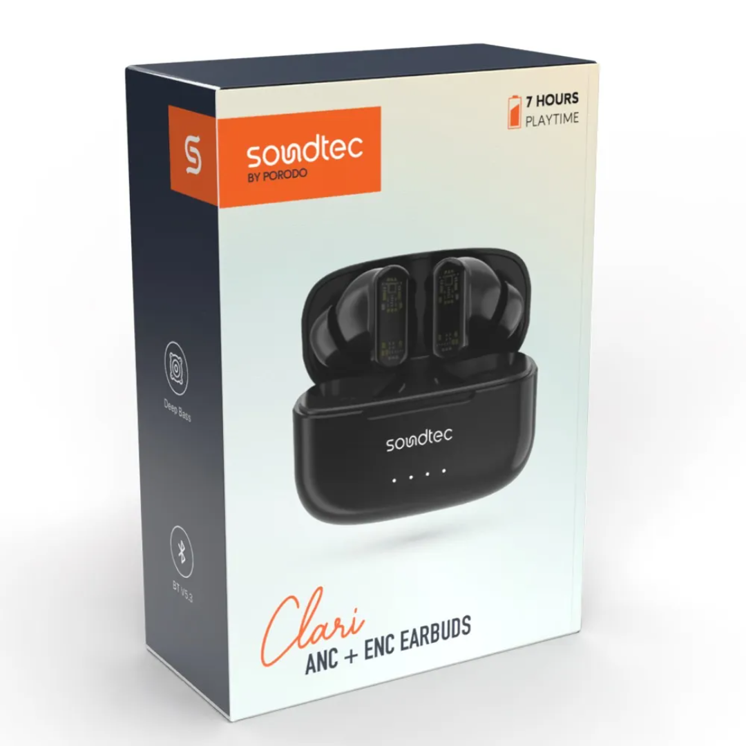 Porodo Soundtec ANC & ENC TWS (Transparent Earbuds)black - Image 6