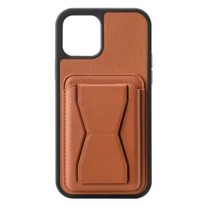 iphone 15 pro max geo card stand case brown