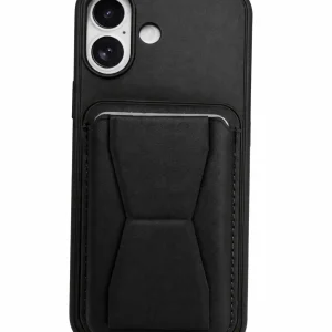 Black GeoCard stand case for iPhone 17