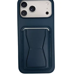 iPhone 17 GeoCard stand case in navy blue