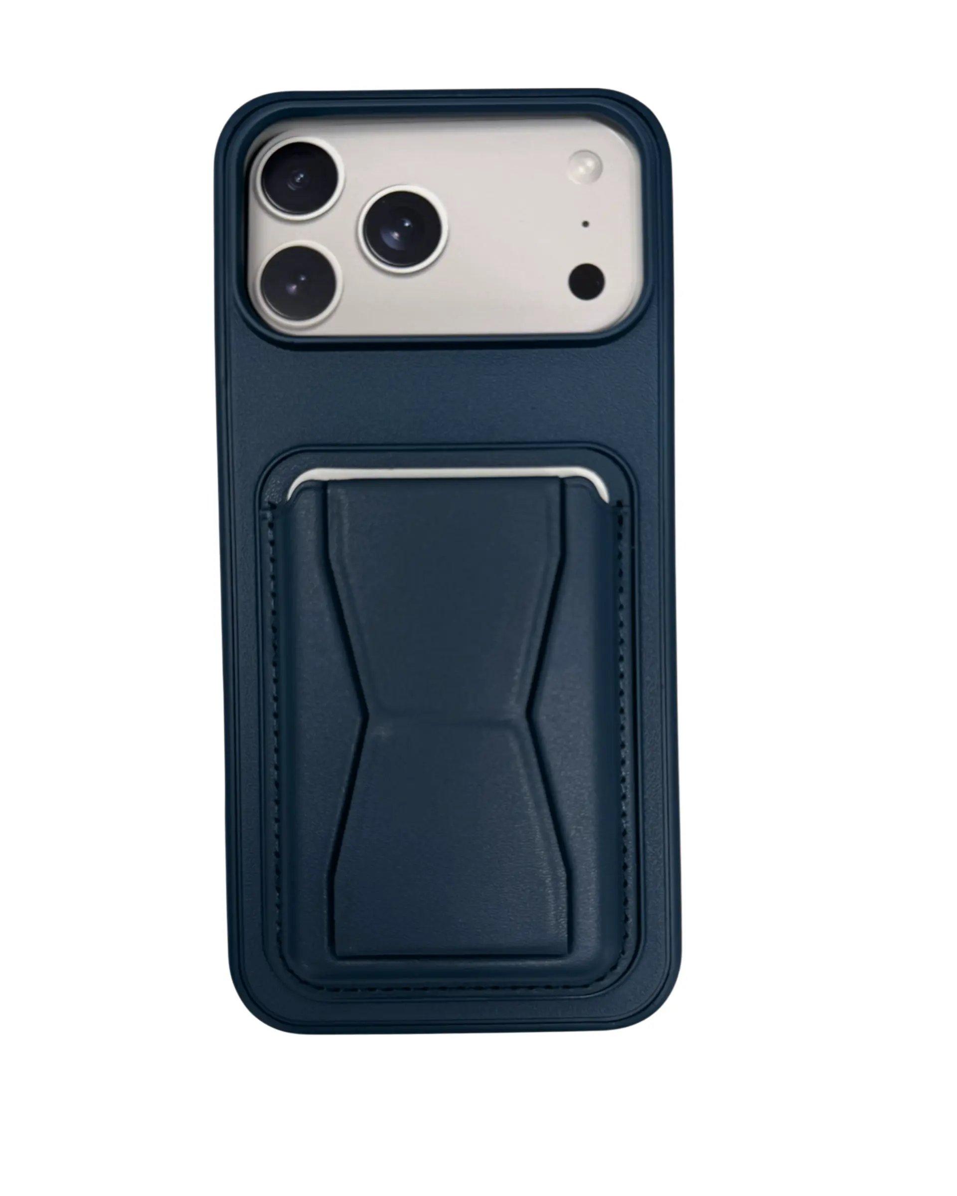 iPhone 17 GeoCard stand case in navy blue