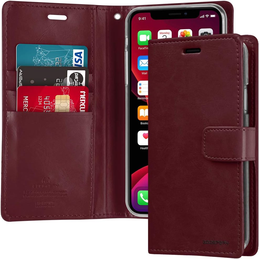 iphone 11 pro blumoon 3 card wallet case wine
