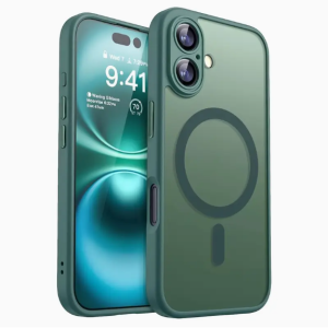 iphone 13/14 smoke magsafe clear case green