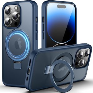 iphone 14 pro frost magstand case nevy blue