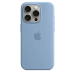 iphone 15 pro magsafe silicon case winter blue