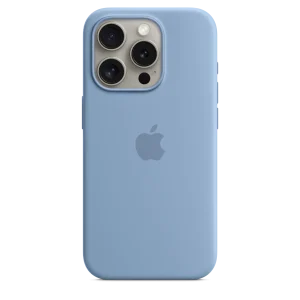 iphone 15 pro magsafe silicon case winter blue