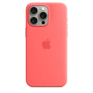 iphone 15 pro max magsafe silicon case guava