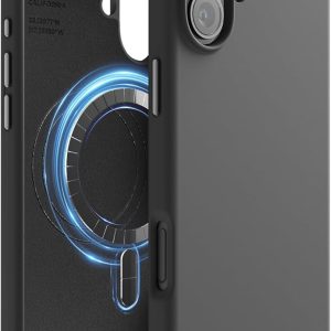 iphone 16 plus magsafe silicone case w/l black