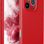 iphone 16 pro max magsafe silicone case w/l red