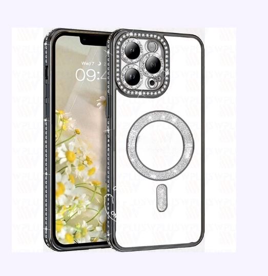 iphone 17 bling magsafe+lens case gold