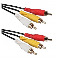 3-RCA Composite Video Audio Cable (5ft) -  AV Cord (Red/White/Yellow) for DVD, VCR & TV
