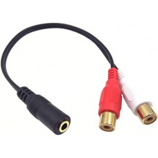 3.5mm female to 2-RCA female audio adapter stereo splitter coupler