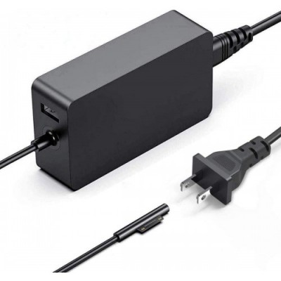65W charger for Microsoft Surface Pro 4 5 and 6 15V 4A power adapter with USB charging port