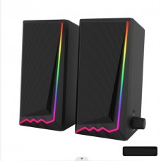 E-1064 RGB gaming speakers USB powered 2.0 stereo sound bar with 3.5mm aux for PC